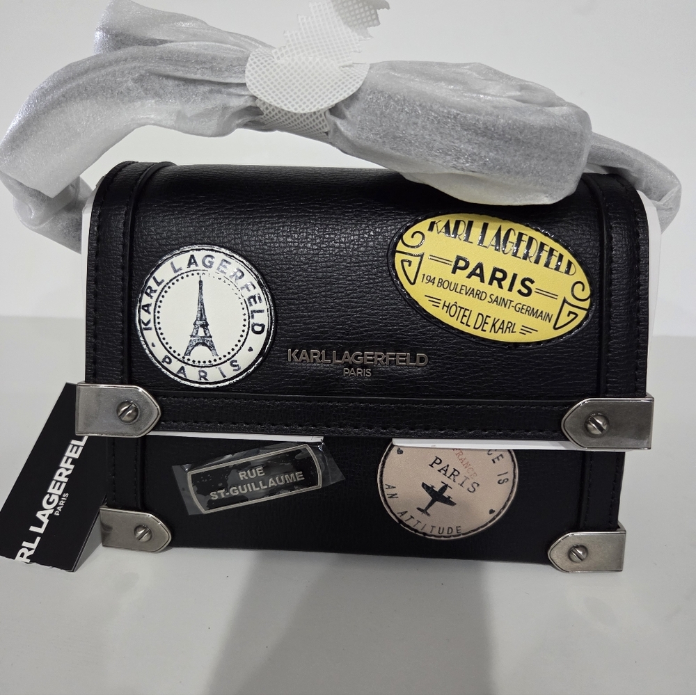 Karl Lagerfeld Black Bag with Iconic Patches